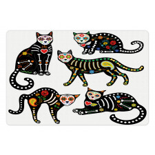 Ornate Black Cats Pet Mat