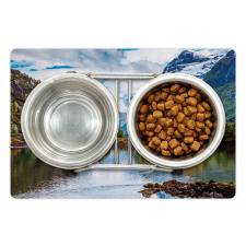 Snowy Norway Mountains Pet Mat