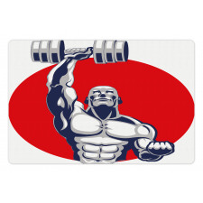 Muscular Man Lifting Pet Mat