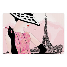 Woman Eiffel Tower Pet Mat