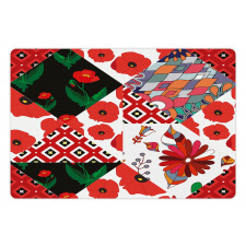 Slavic Patchwork Poppy Pet Mat