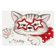 Cat Star Glasses Funny Pet Mat