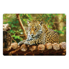 Jaguar on Wood Wild Feline Pet Mat