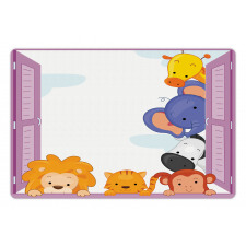 Animals Peeping Window Pet Mat