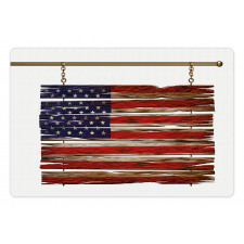 Rustic Flag Pet Mat