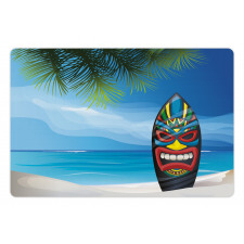 Tiki Surfboard Pet Mat