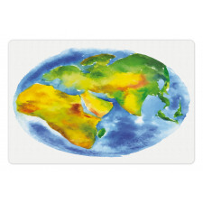 Globe of Earth Watercolors Pet Mat