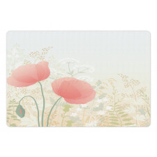 Wild Poppy Blooms Rural Pet Mat