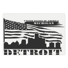 USA Flag Grunge City Pet Mat