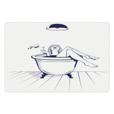 Young Woman in Bathtub Art Pet Mat