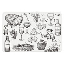 Gourmet Wine Set Sketchy Pet Mat