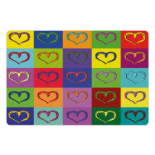 Vivid Heart Colorful Square Pet Mat