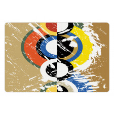 Abstract Geometric Circles Pet Mat