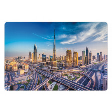 Panoramic Dubai Traffic Pet Mat