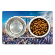 Panoramic Dubai Traffic Pet Mat