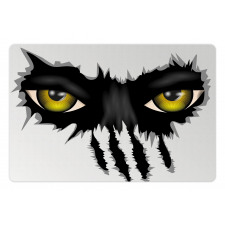 Evil Eyes Black Cat Danger Pet Mat