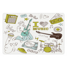 Love Music Sketch Pet Mat