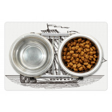 Retro Ship on Water Pet Mat