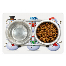 Snowmen with Hats Pet Mat