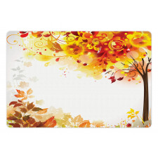 Abstract Fall Season Tree Pet Mat