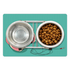 Cool Pink Retro Earphones Pet Mat