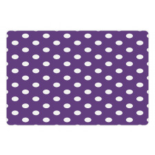 White Polka Dots Retro Pet Mat