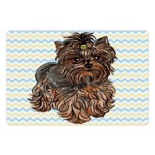 Hair Buckle on Chevron Pet Mat