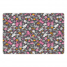 Kawai Bunnies Clouds Pet Mat