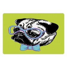 Pug with a Bow Tie Pet Mat
