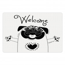 Black and White Dog Pet Mat