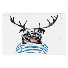 Dog with Antlers Surreal Pet Mat