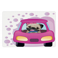 Dog Driving on Car Pet Mat