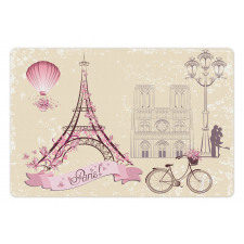 Floral Paris Eiffel Pet Mat