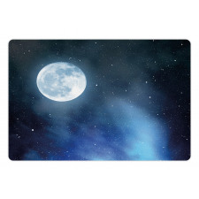 Starry Night Sky Full Moon Pet Mat