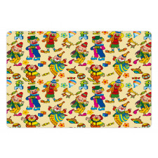 Funny Cartoonish Clowns Pet Mat