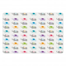 Colorful Fun Elephants Pet Mat