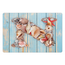 Ocean Seashells ABC Pet Mat
