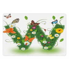 Green Foliage Animals Pet Mat