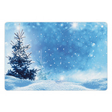 Frozen Pine Snowflakes Pet Mat