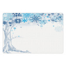 Abstract Tree Snowflakes Pet Mat