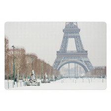 Eiffel Tower in Snow Pet Mat