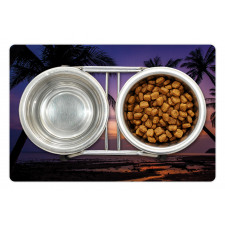 Vivid Twilight Palm Trees Pet Mat