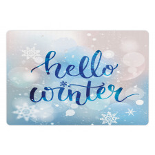 Hello Winter Words Snow Pet Mat