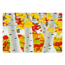 Autumn Scene with Leaves Pet Mat