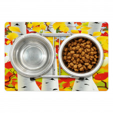 Autumn Scene with Leaves Pet Mat