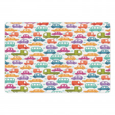 Vibrant Doodle Style Rides Pet Mat