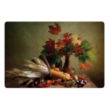 Fall Vegetables Leaves Pet Mat