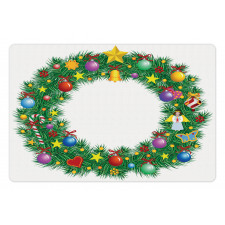 Letter O Xmas Wreath Pet Mat