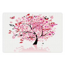 Abstract Tree and Flowers Pet Mat