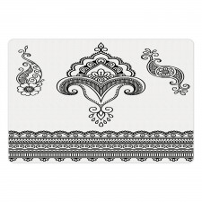 Floral Pattern Doodle Ornate Pet Mat